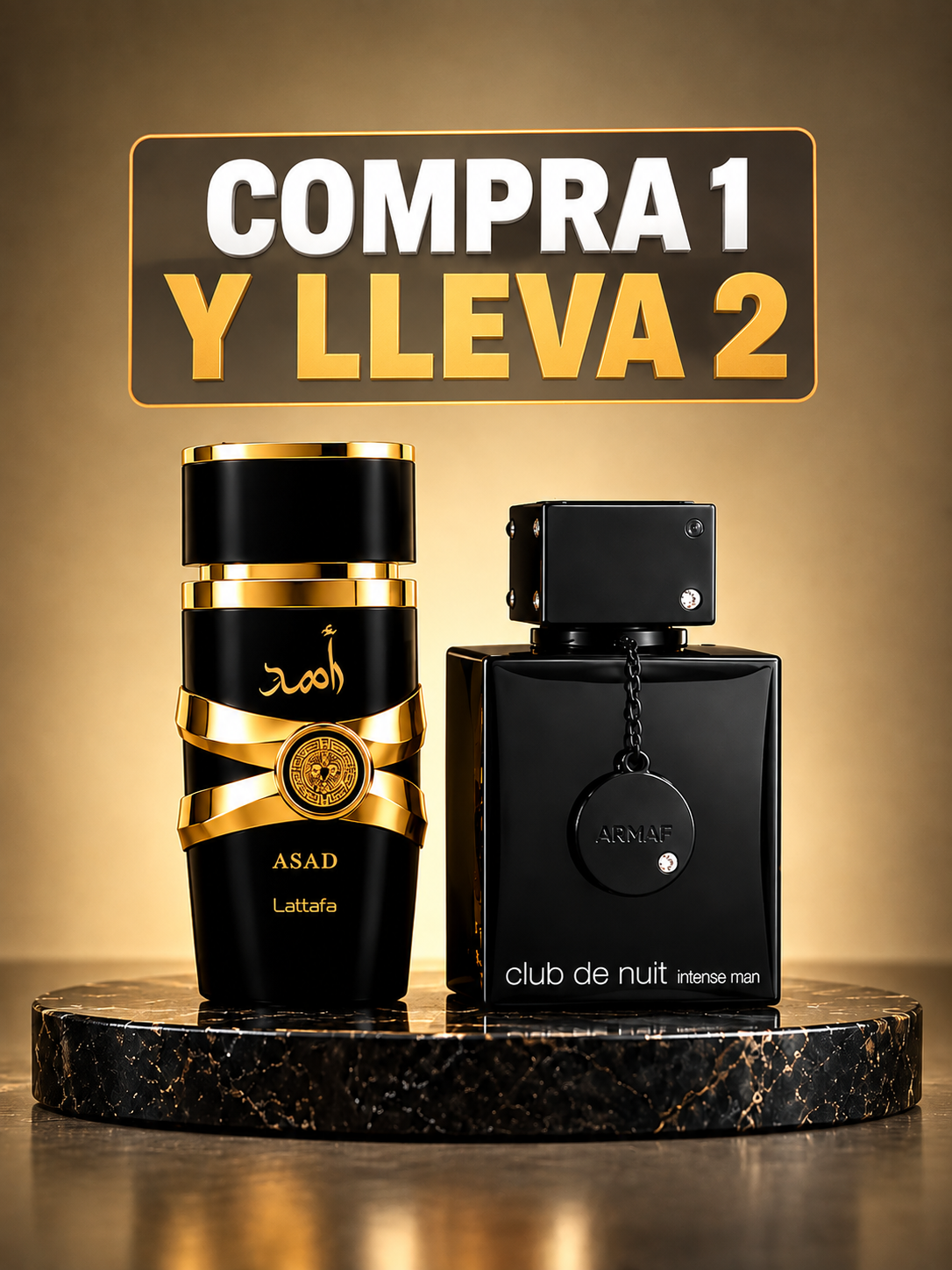 COMPRA 1 Y LLÉVA 2 PERFUMES ÁRABES: ASAD + CLUB DE NUIT