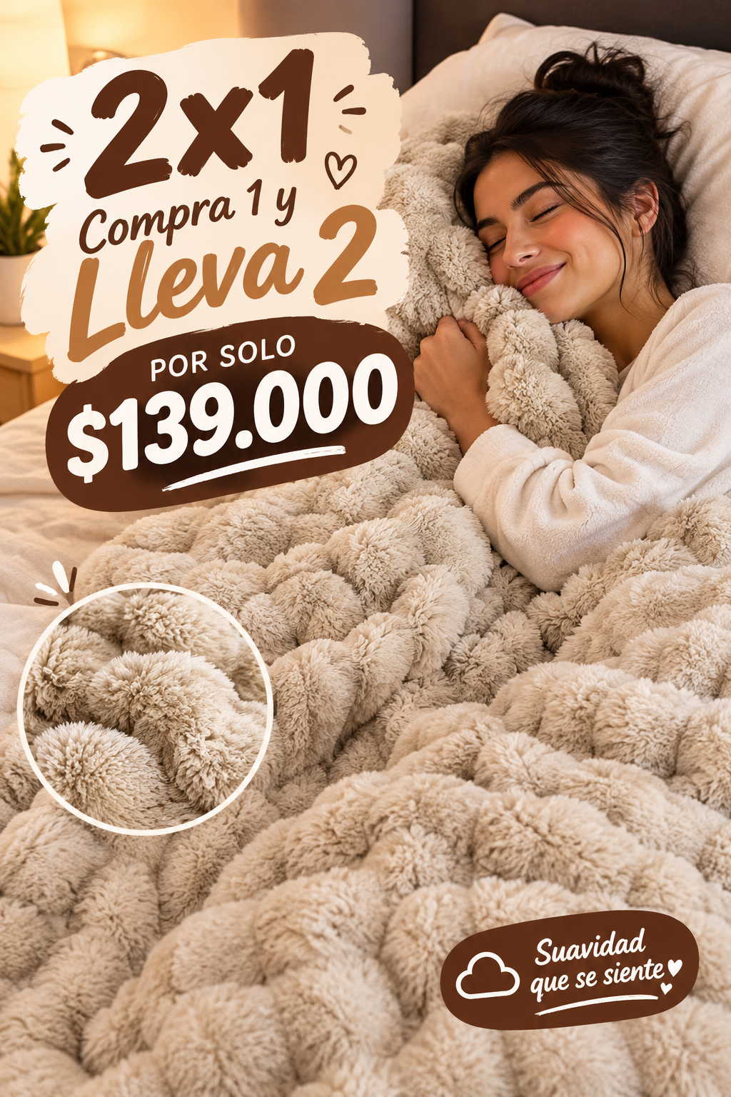 2x1: COMPRA 1 E LLÉVA 2 COBIJAS PREMIUM PIEL DE CONEJO ™ + ENVÍO GRATIS