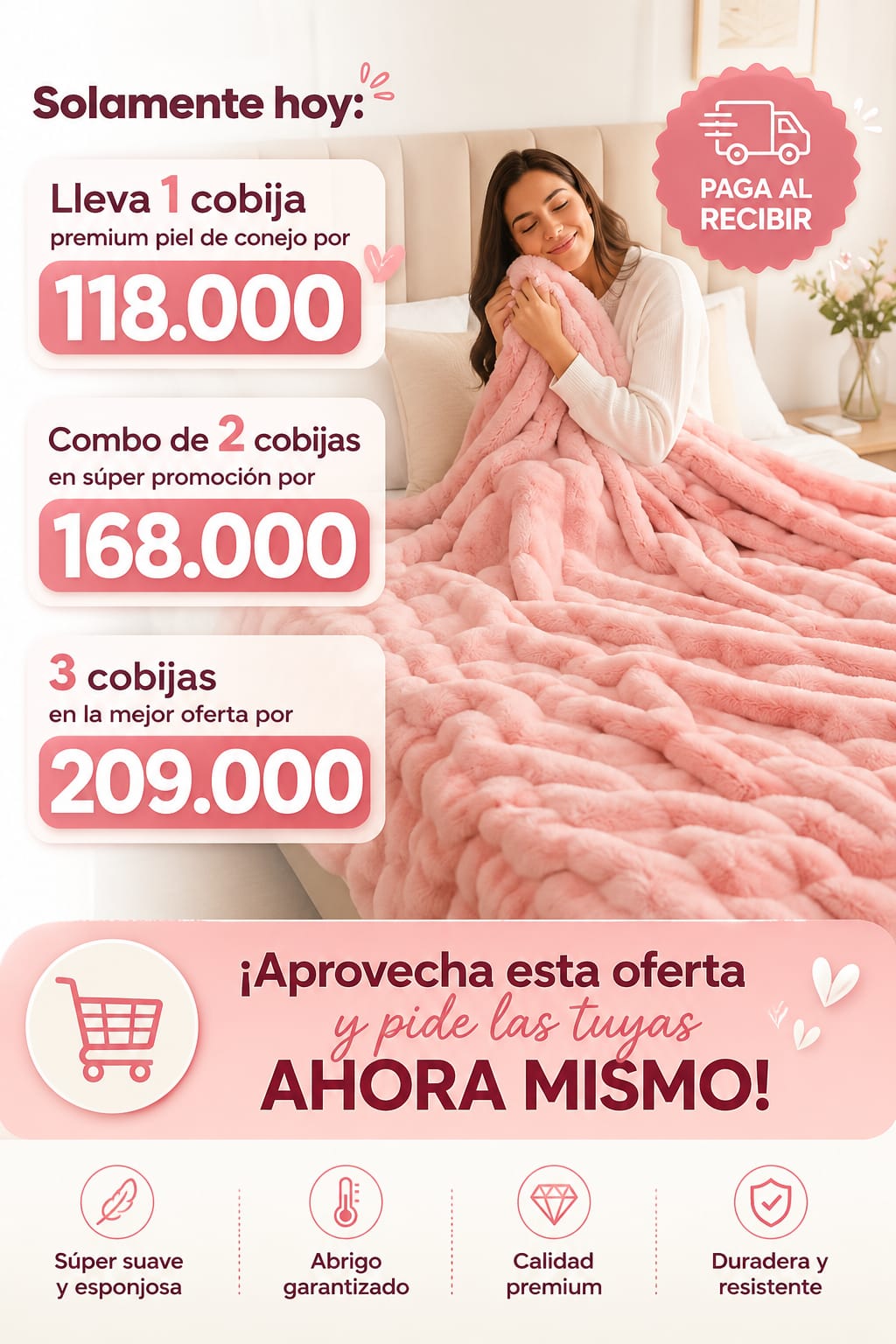 Cobija Premium Piel de Conejo ™ + Envio Gratis